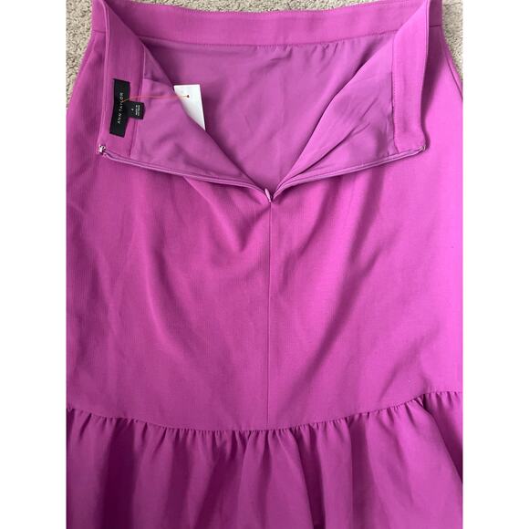 Ann Taylor Doubleweave Flounce Ruffled Midi Skirt in Purple Verbana Size 6 - Picture 7 of 10